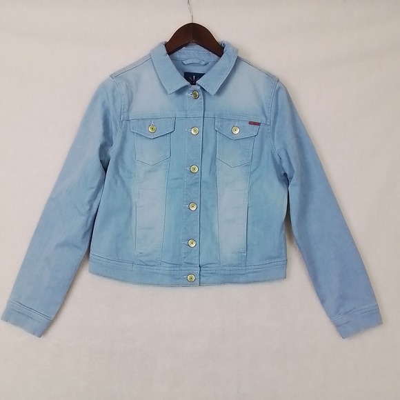 Isaac Mizrahi Jean Jacket Womens‎ Sz 6 Blue High Waist Relaxed Fit Denim Coat - Picture 1 of 14